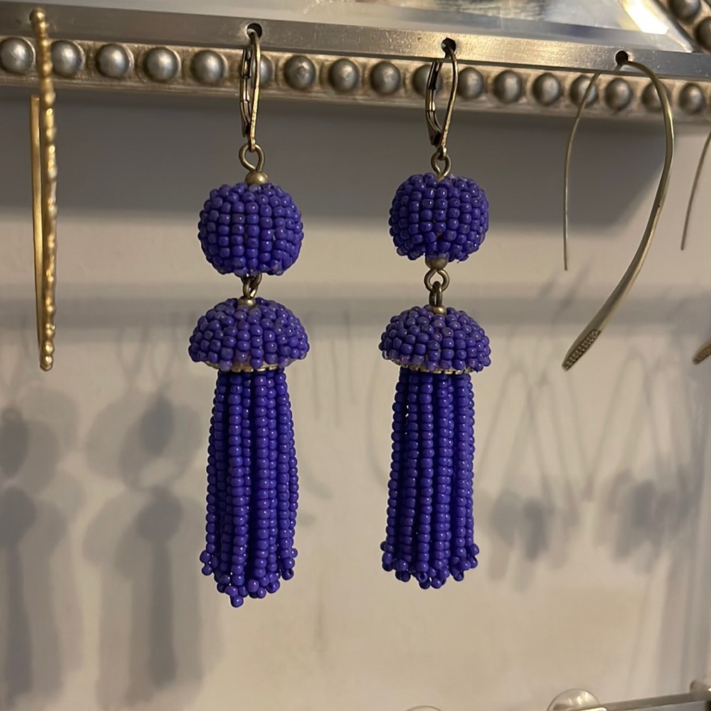 Blue beaded earrings